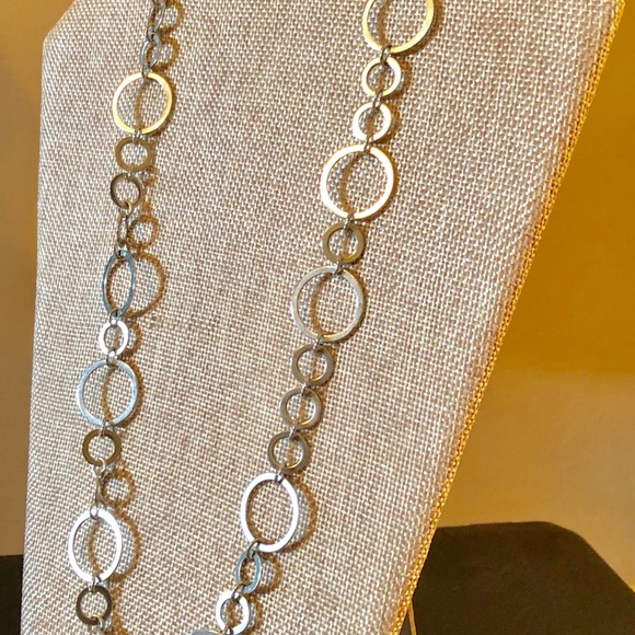 Chico’s 18” Long Silver Tone Necklace euc - Picture 3 of 5